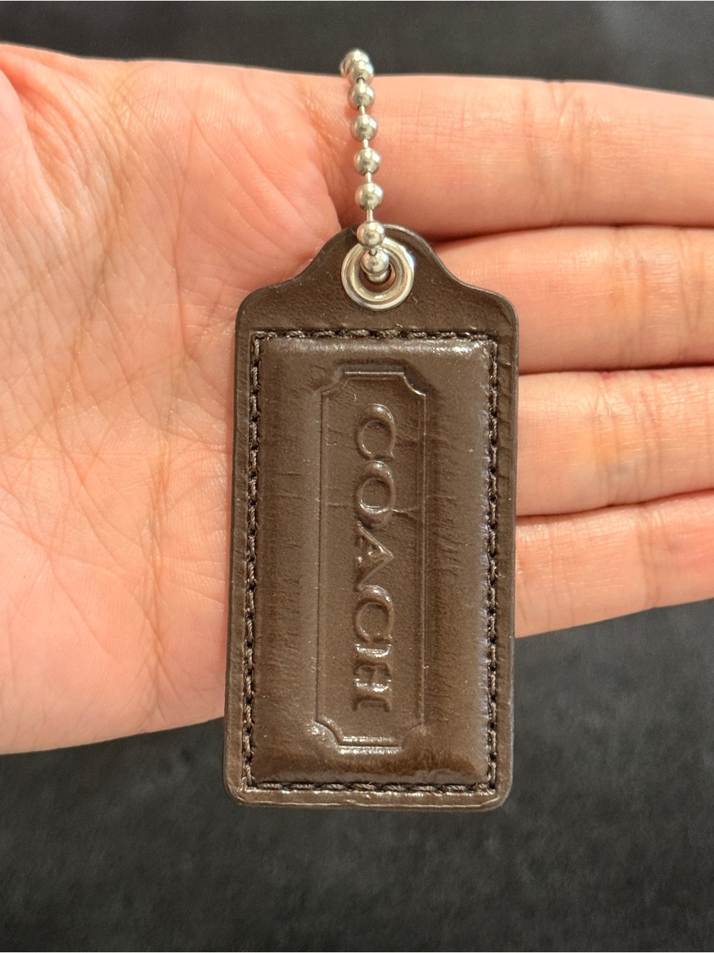 2.5" Medium Y2K Coach Leather Key Fob Bag Charm Keychain Hang Tag/Hangtag